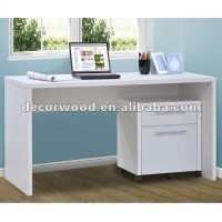 white computer desk warm style