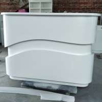 Modern Style White Beauty Salon Furniture Reception Desk Counter