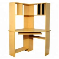 Modern wooden computer table desk with bookshelf hutch