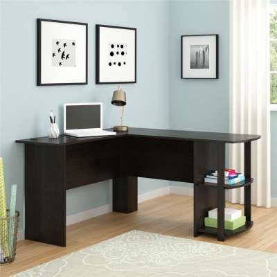 L-Shaped Desk with Bookshelves