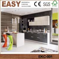 Modern Simple Designs Black Painted Shaker Wood PVC,Lacquer Kitchen Cabinet