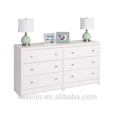 Modern Used Bedroom Furniture White Color Dresser with 6 drawers