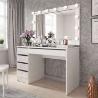 Cheap Dressing Table White Makeup Dresser Modern Vanity Table With Lights and Mirror for Bedroom